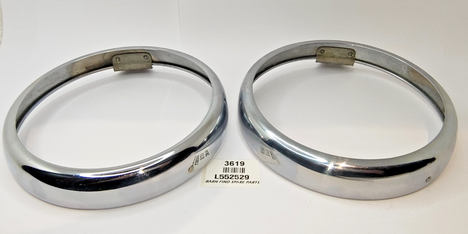 Lucas Original Morris Minor 2 door pair METAL chrome headlamp trim rings L5525292
