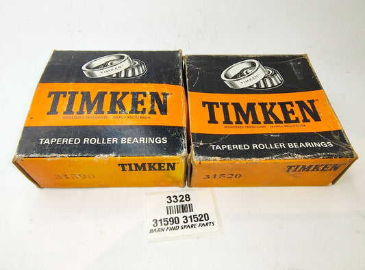 Timken Single-Row Taper Roller Bearing cone 31590 and cup 31520 New Old Stock0