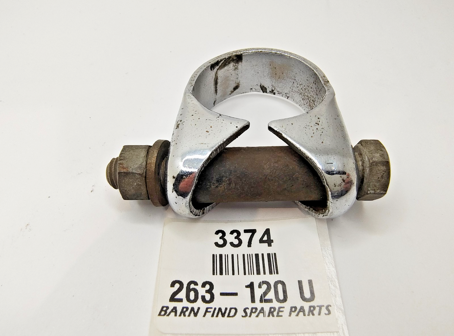 STEERING COLUMN CLAMP Inc. bolt, nut, washer & distance tube Good Used 263-1205