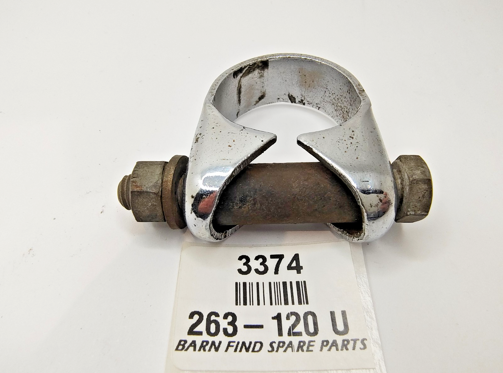 STEERING COLUMN CLAMP Inc. bolt, nut, washer & distance tube Good Used 263-1205