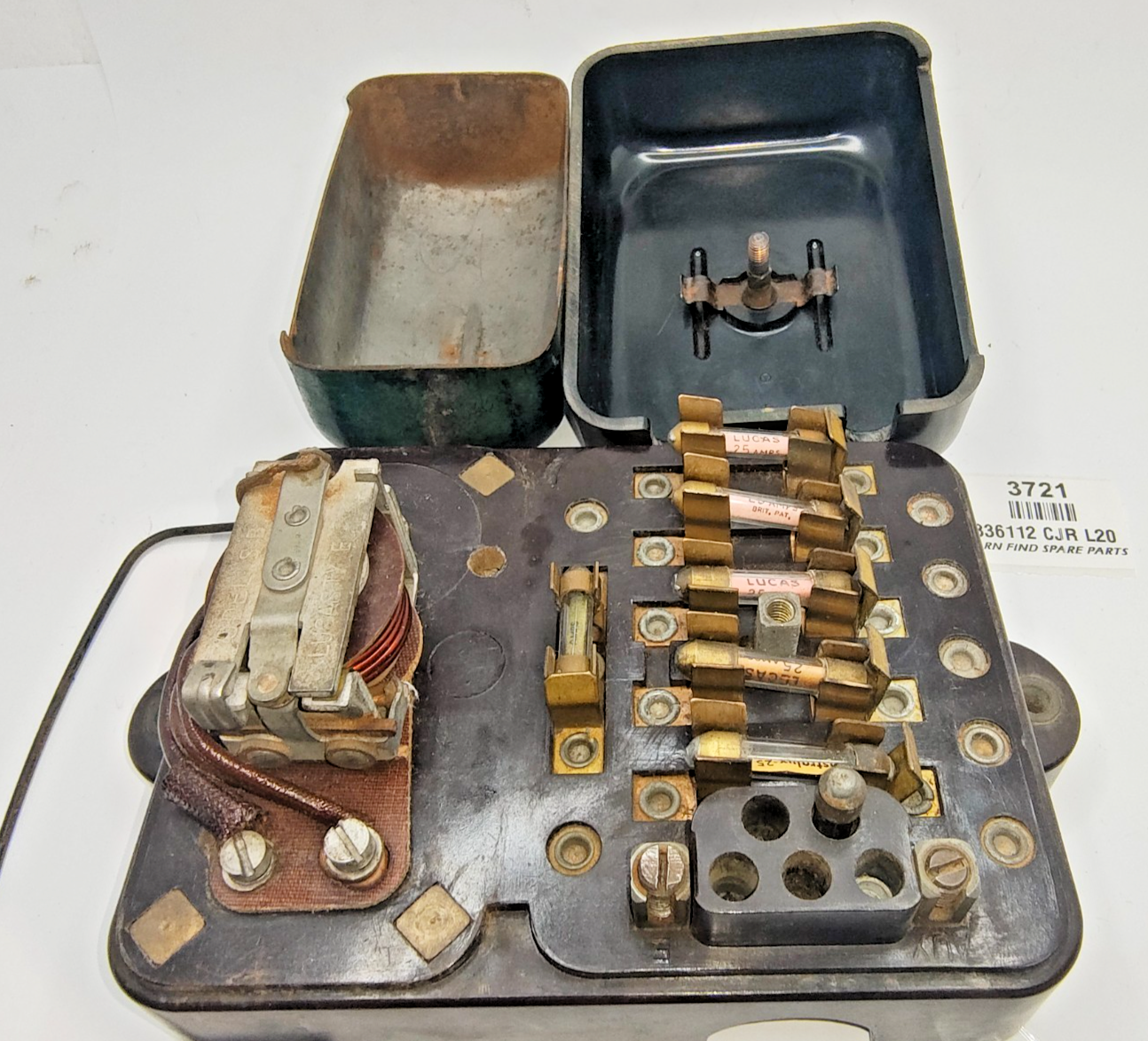 Original vintage Used LUCAS regulator cutout & fuse box 336112 CJR L20 6 Volt LR9