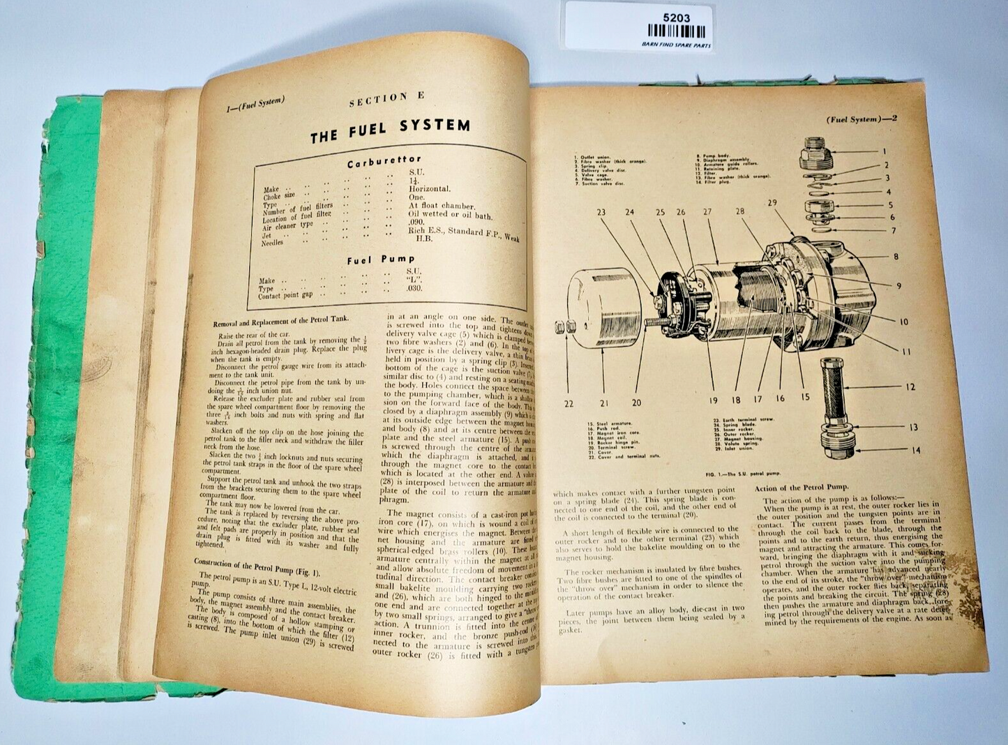 Morris Oxford Series 'MO' 1948 to 1954 service manual soft cover 1956 edition7