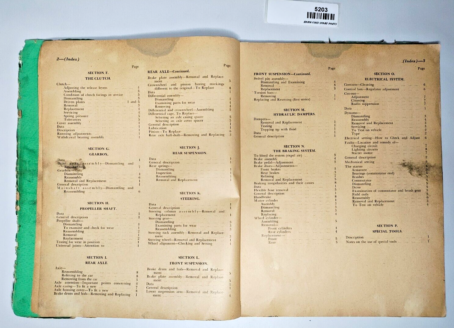 Morris Oxford Series 'MO' 1948 to 1954 service manual soft cover 1956 edition5