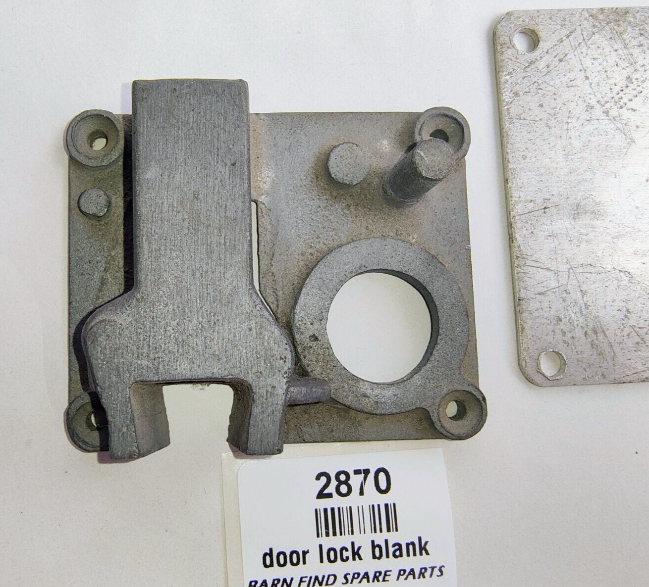 Part of left hand door lock latch assembly + shim A Blank - MG Austin?  New Old6