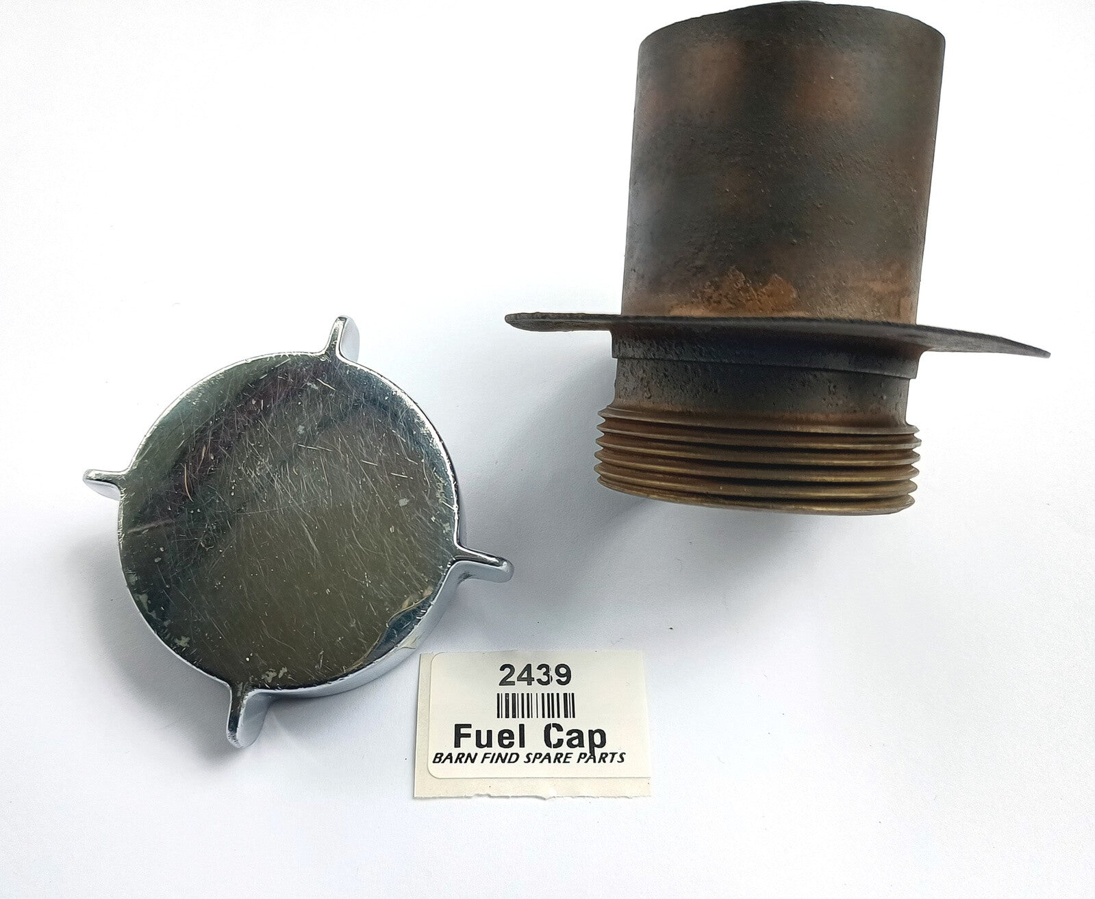 Chrome Fuel filler Cap and neck. Used.7