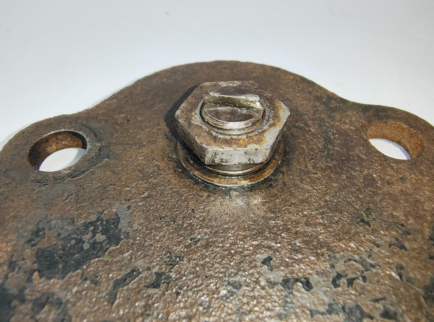 Bishop Gear Steering Box Cover Plate Good Used 260-100 Suits MG TA - TC inc adj.1