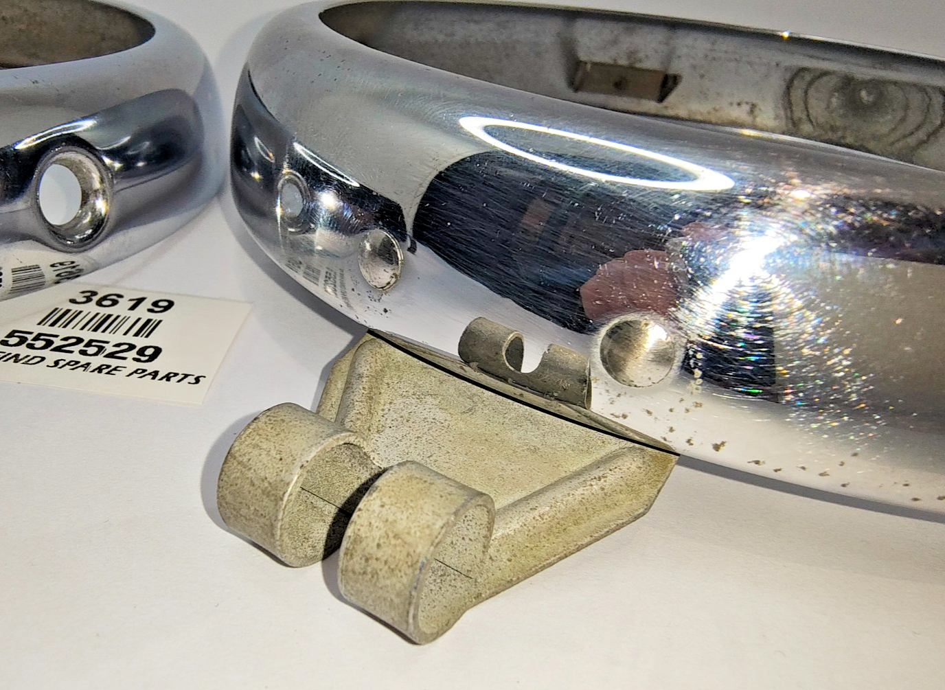 Lucas Original Morris Minor 2 door pair METAL chrome headlamp trim rings L5525299