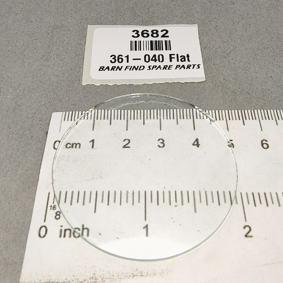 Lens for Classic Gauges 2 inch 50mm flat clear glass New Old Stock 361-0402
