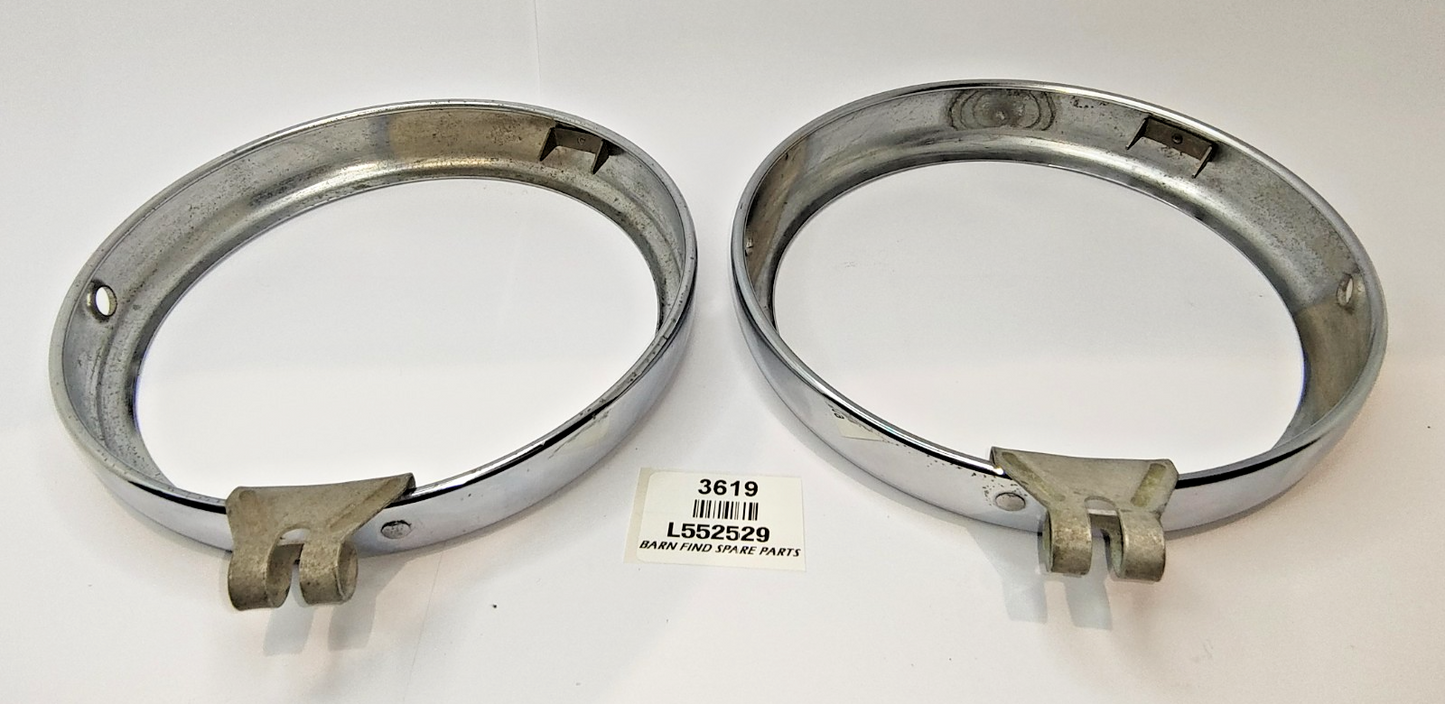 Lucas Original Morris Minor 2 door pair METAL chrome headlamp trim rings L5525295