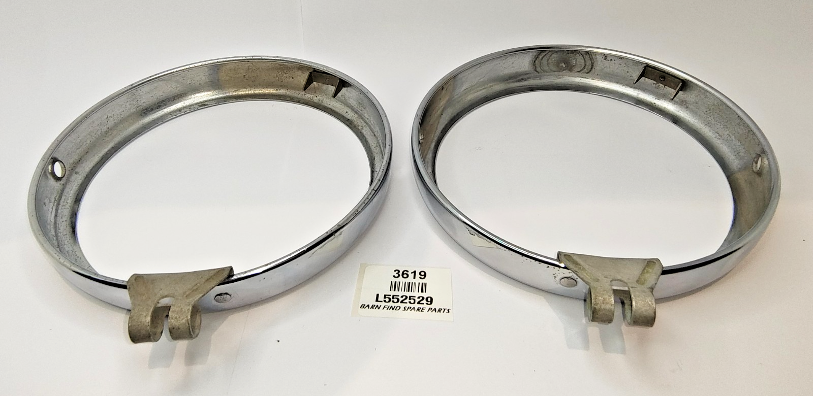 Lucas Original Morris Minor 2 door pair METAL chrome headlamp trim rings L5525295
