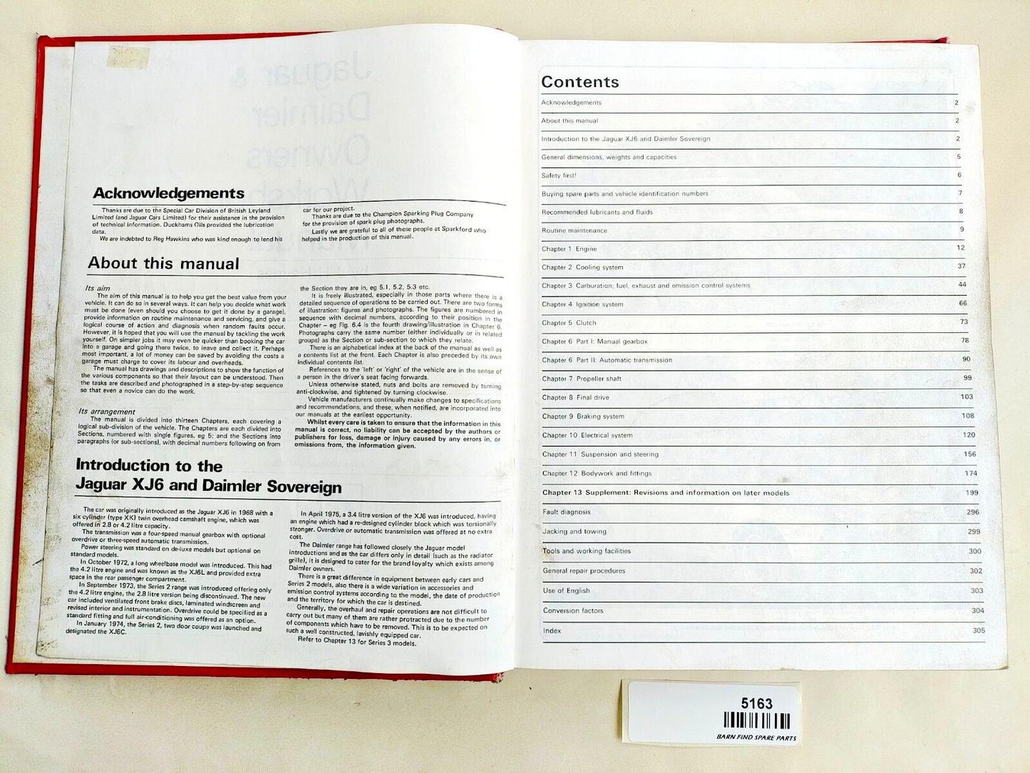 Hardcover Jaguar Daimler Sovereign XJ6 Series 1 2 & 3 1968-1986 Haynes Manual4