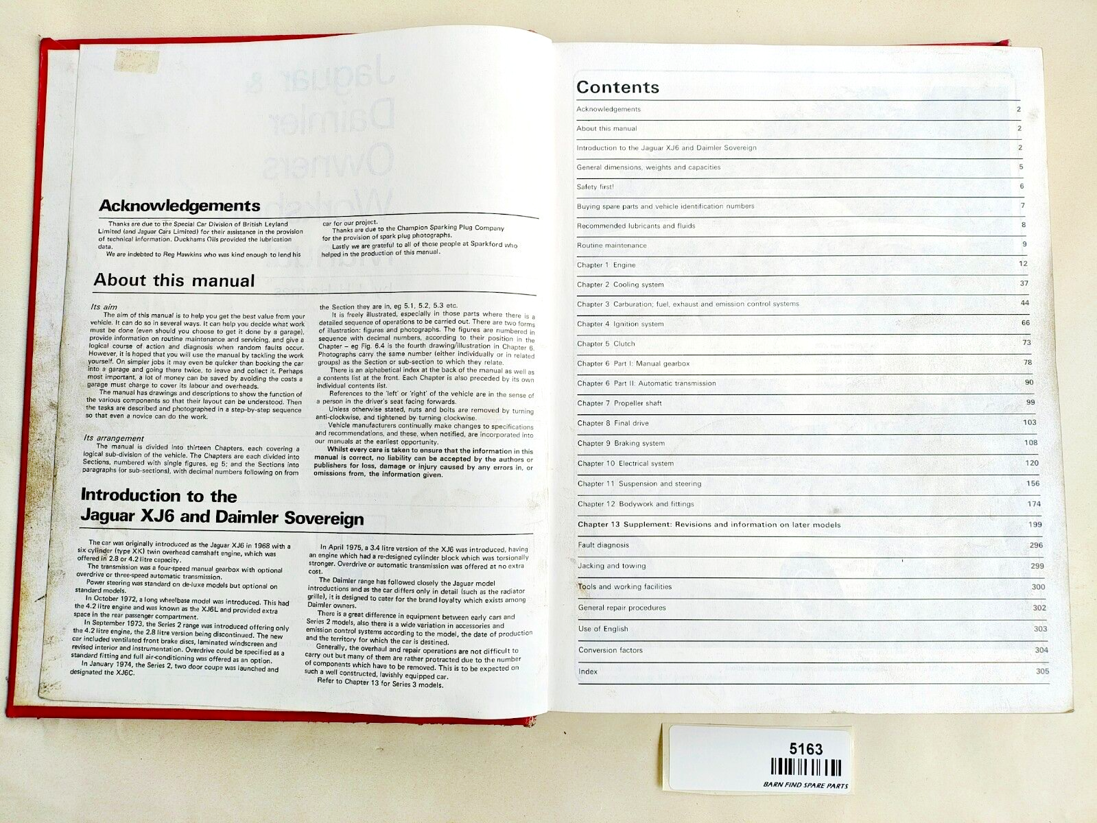 Hardcover Jaguar Daimler Sovereign XJ6 Series 1 2 & 3 1968-1986 Haynes Manual4
