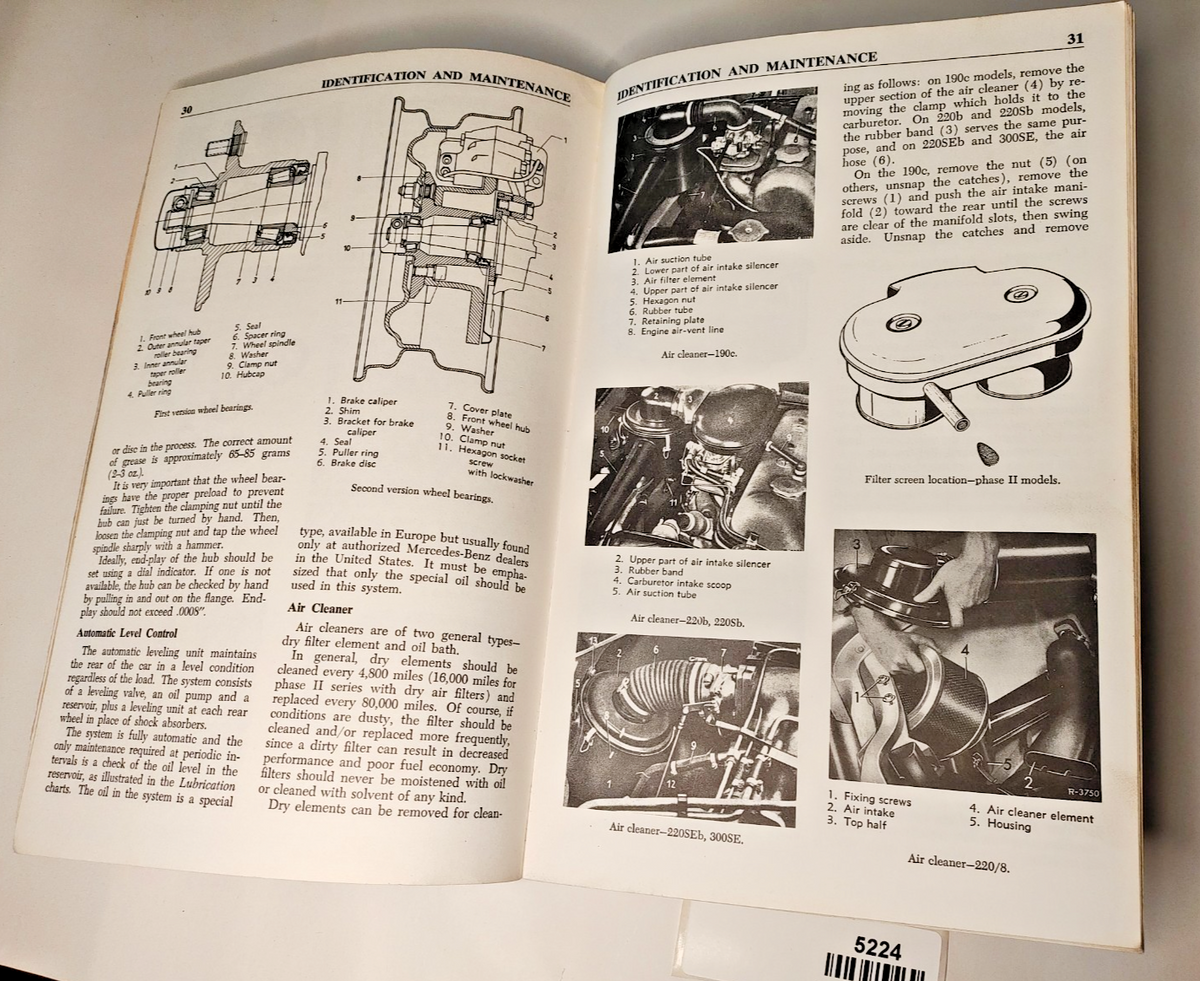 Vintage Chilton's Mercedes-Benz 1 Repair Tune-Up Guide Models to 1970 Manual4