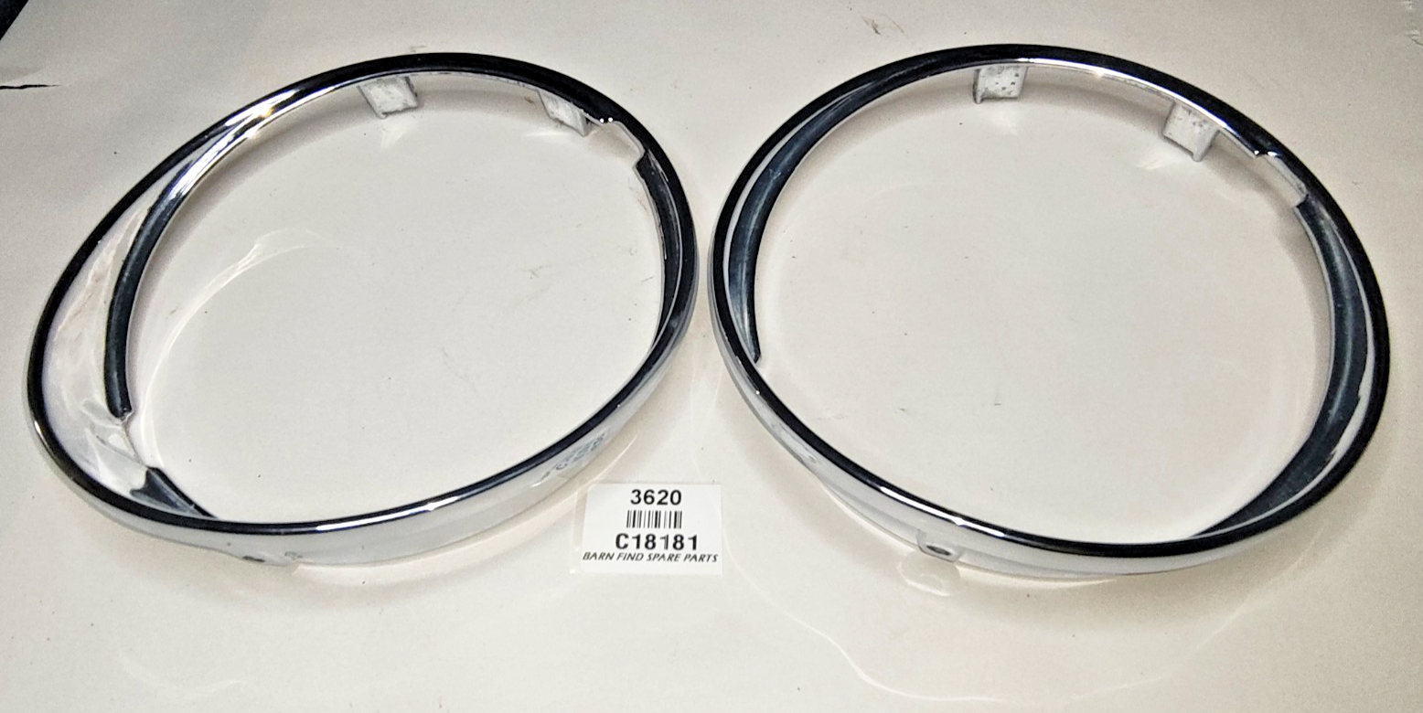 JAGUAR DAIMLER Original pair METAL Chrome 5.75" inner headlamp trim/rims C181812