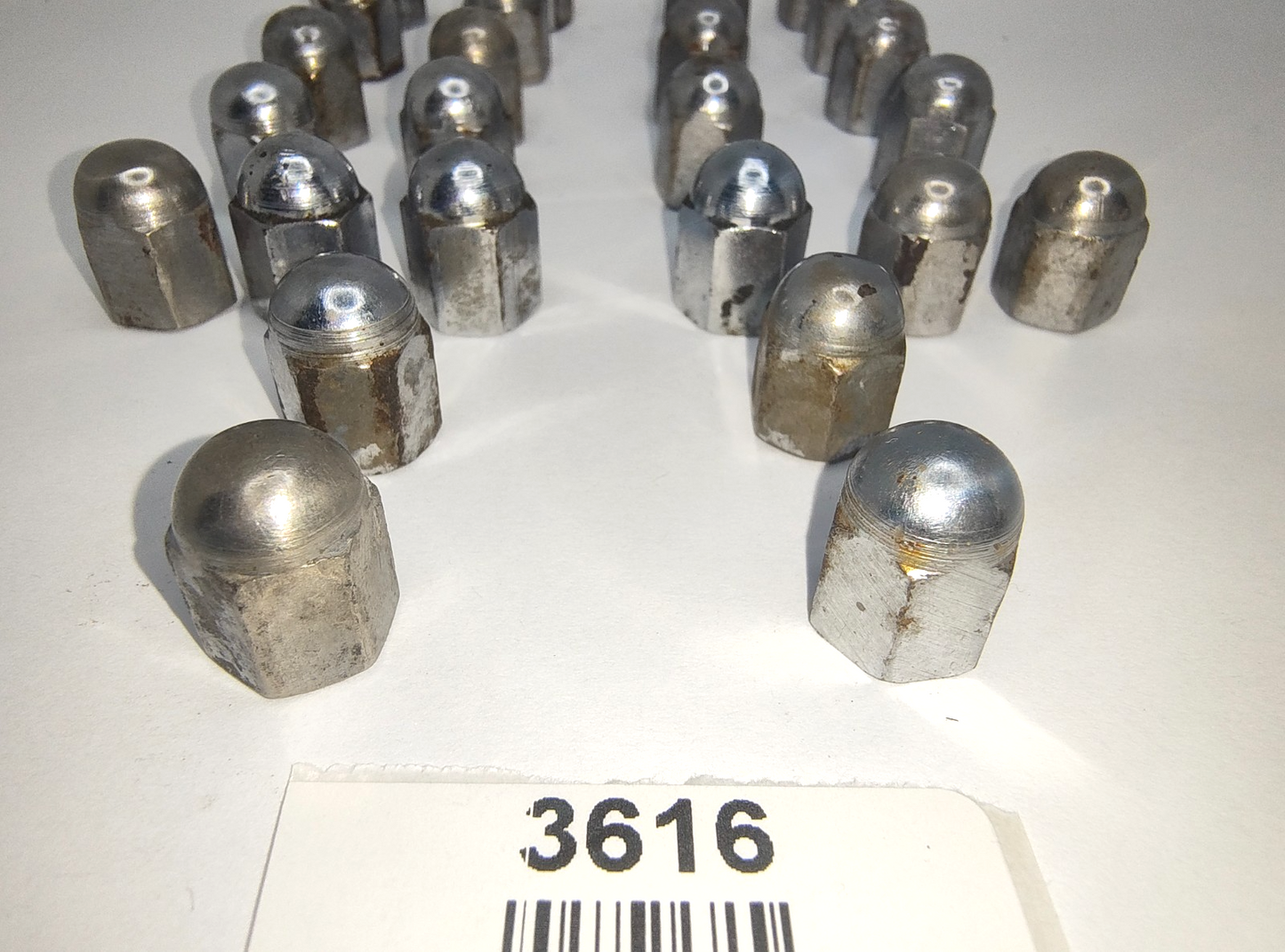 Jaguar Original Chrome Acorn Domed cam cover and breather cover Nuts Used C23271