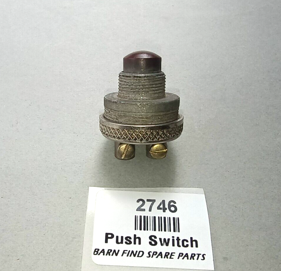 Vintage red/brown Bakelite Push button starter ignition switch screw connectors0