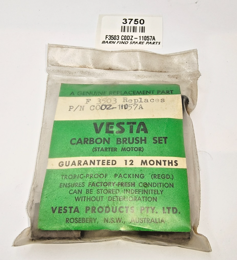 VESTA New Old Stock Starter Motor Carbon Brush Set F3503 replace Ford C0DZ11057A0
