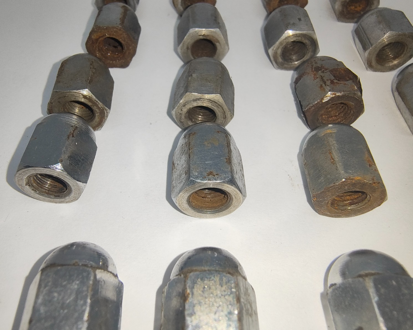 Jaguar Original Chrome Acorn Domed cam cover and breather cover Nuts Used C232712