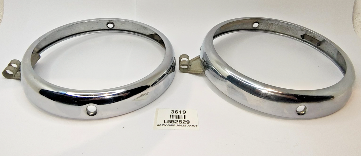 Lucas Original Morris Minor 2 door pair METAL chrome headlamp trim rings L5525294