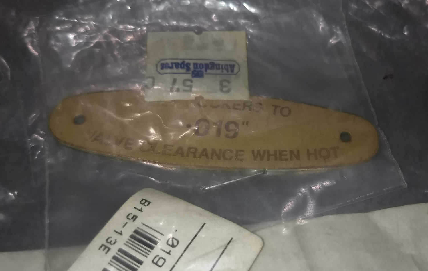 MG Valve Clearance Plate 408 7351