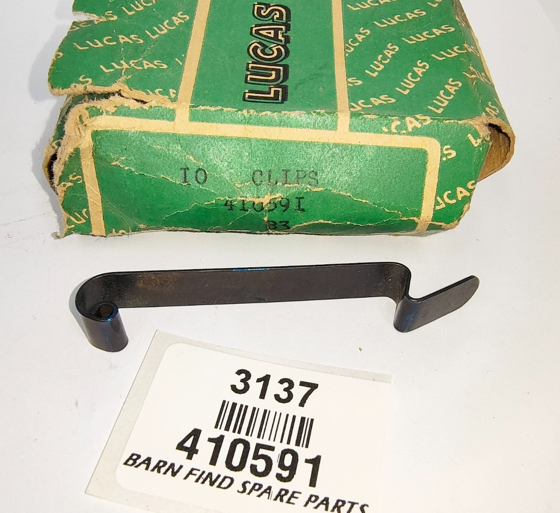 Lucas distributor cap clip 410591 New Old Stock Overall length 65mm x 9mm wide1