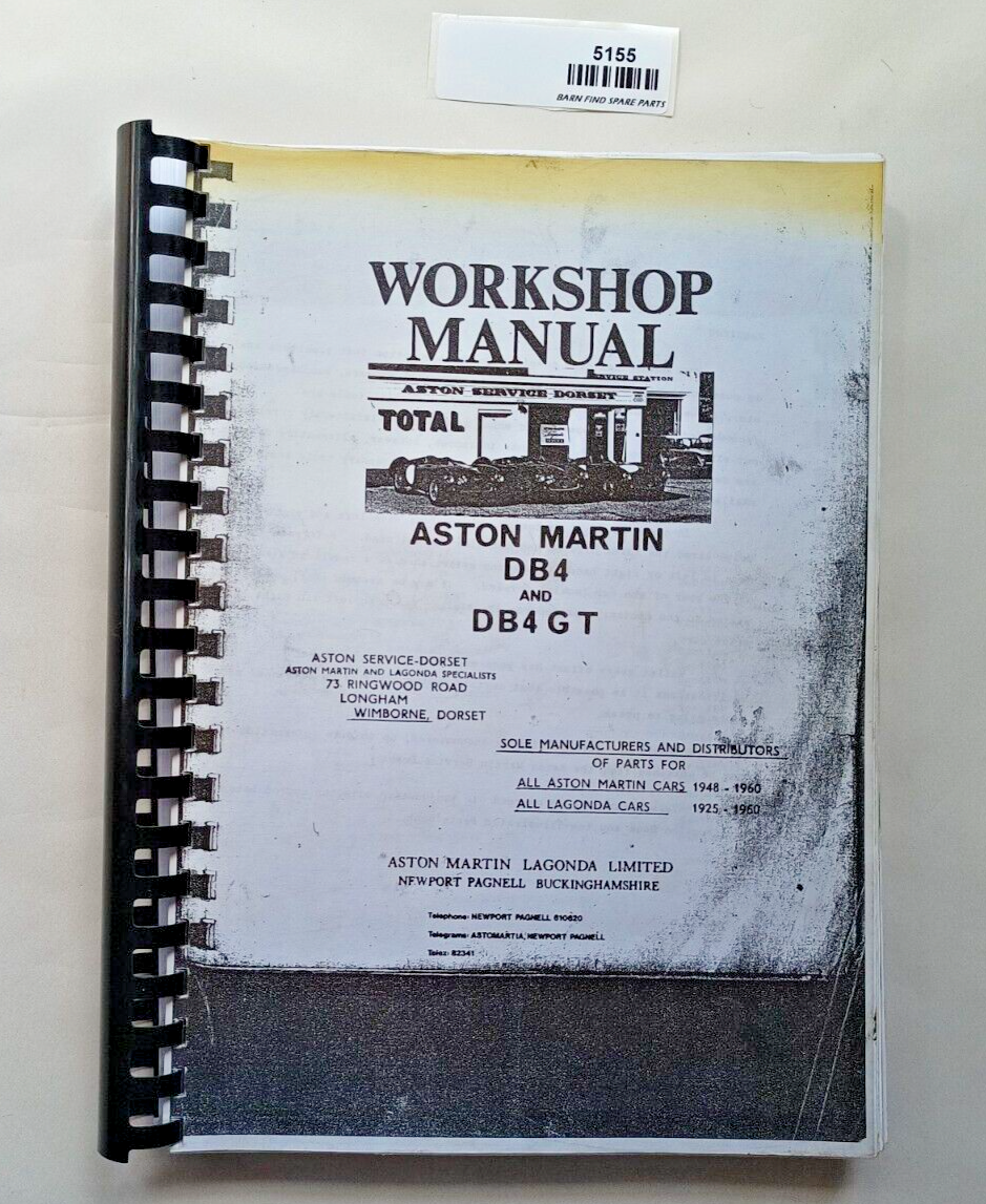 Aston Martin DB4 and DB4GT workshop manual reprint/copy0