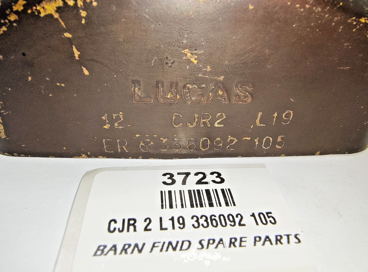 Original Lucas 12V BRASS 336092 105 Cut Out Cover Used to suit a CJR2 L191