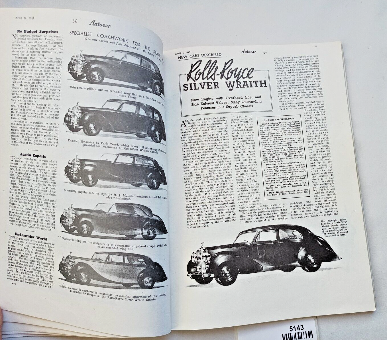 Rolls-Royce Cars 1940-1950 Brooklands Books original vintage softcover6