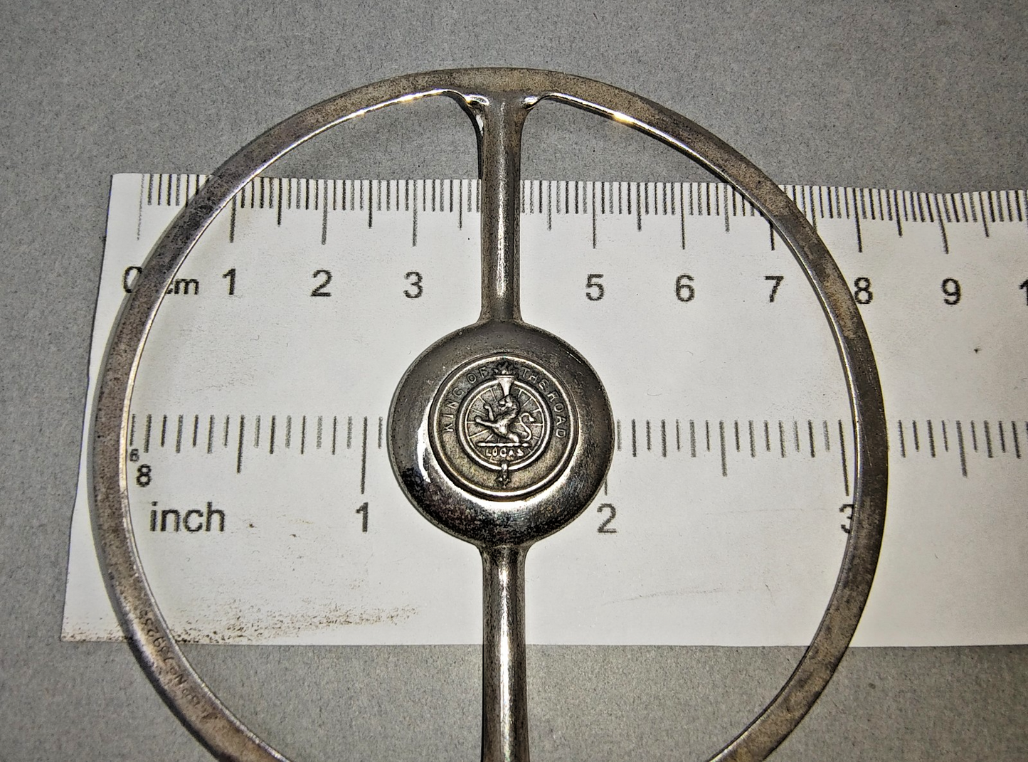Two original Lucas King of the Road twin-arm antiglare bulb shields Regd 73923516