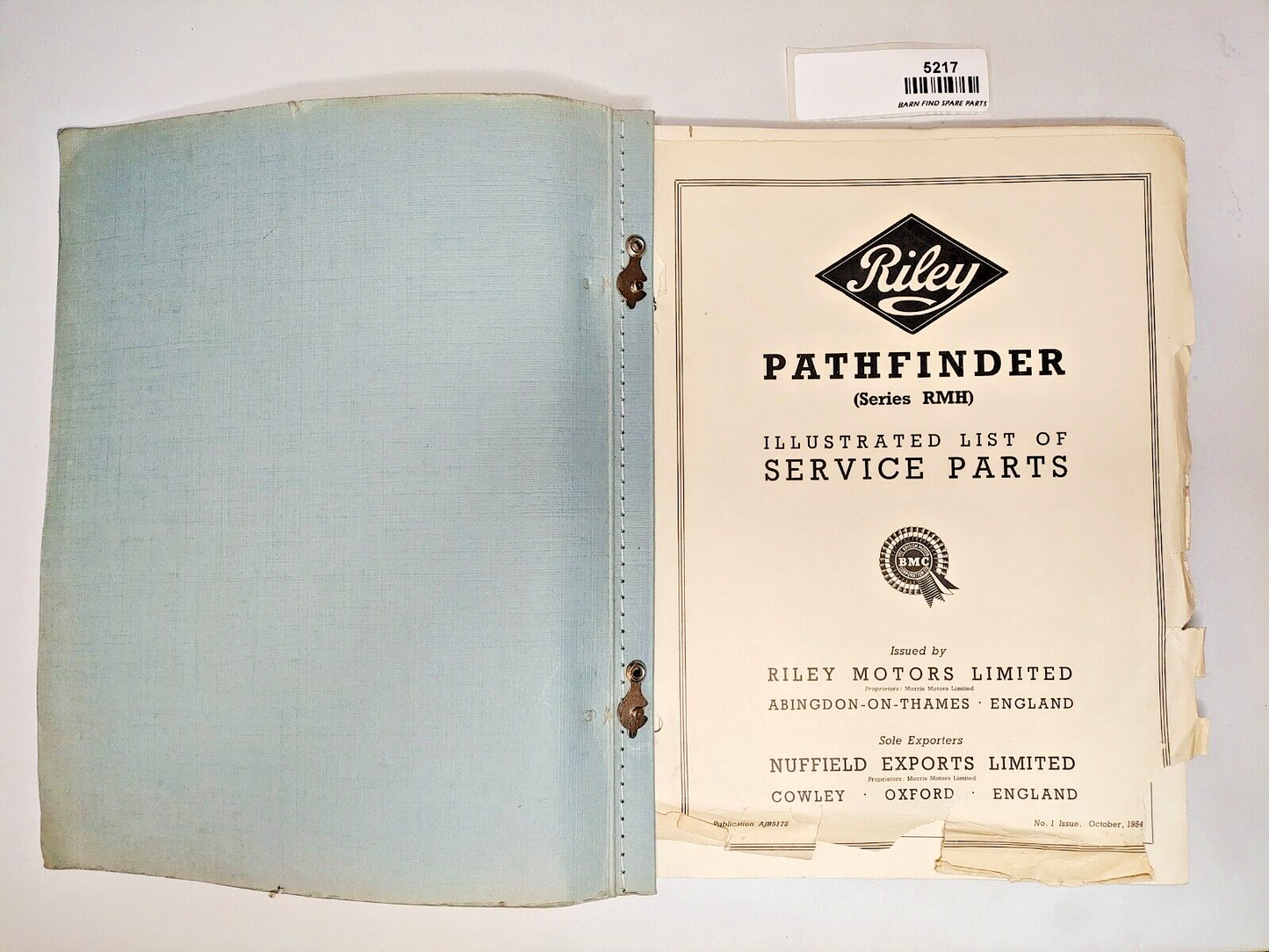 Original Riley Pathfinder RMH Saloon Illustrated Parts List Pub. AJB5172 19541