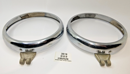 Lucas Original Morris Minor 2 door pair METAL chrome headlamp trim rings L5525290