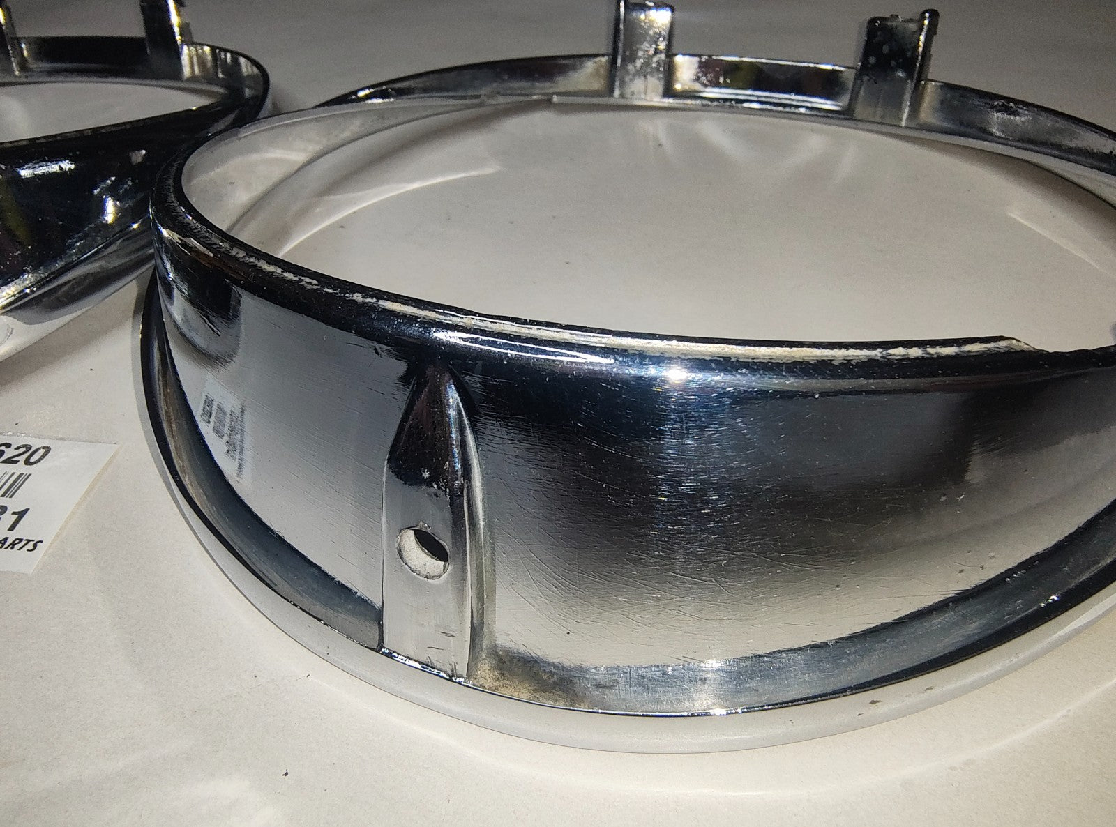 JAGUAR DAIMLER Original pair METAL Chrome 5.75" inner headlamp trim/rims C1818114