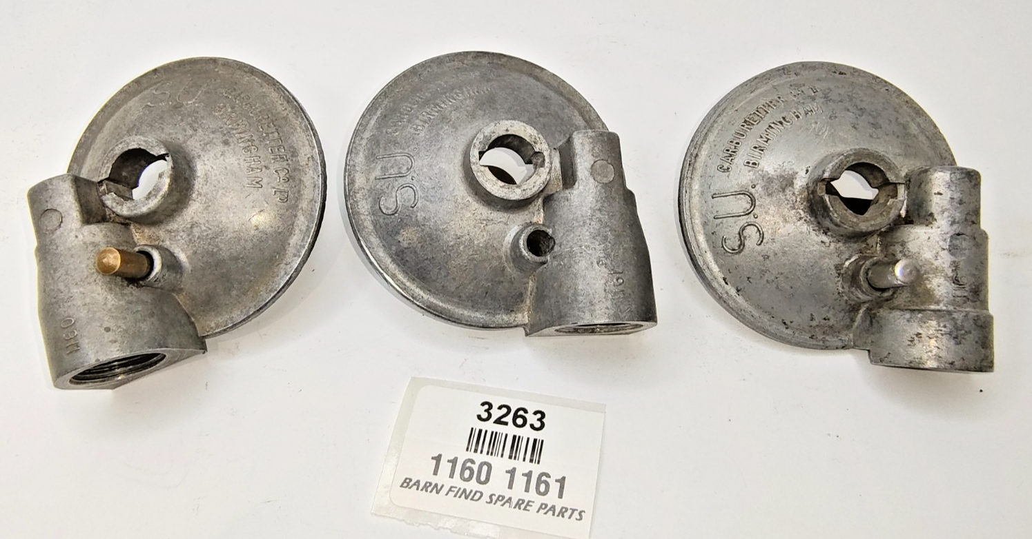 3 x SU T2 Fuel Bowl Lids diameter 2 3/8 inches 2 x right 1161 & 1 x left 11600