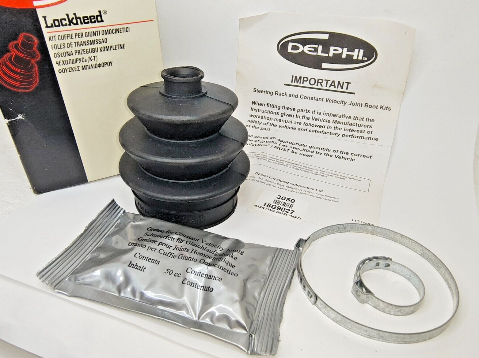 Constant Velocity CV Joint boot kit 18G9027 Austin Mini Triumph AC Allegro0