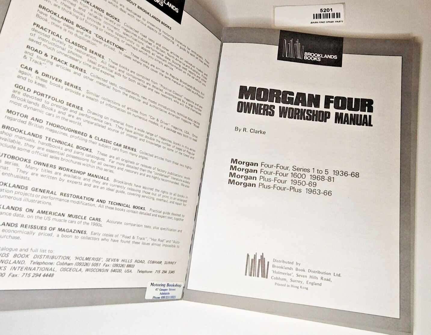 Morgan Four Owners Workshop Manual 1936-1981 (Paperback) Brooklands3