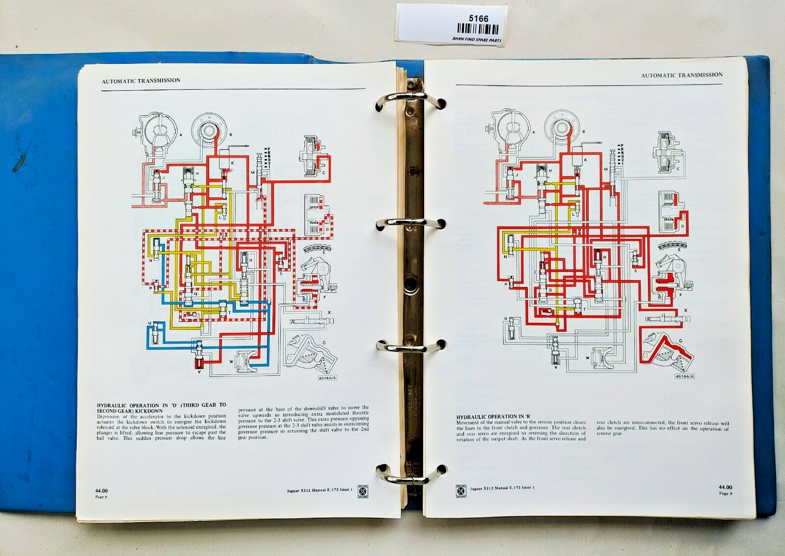 Original Jaguar XJ12 Repair Operation Manual E.172 Issue 1 1972 in hard binder9