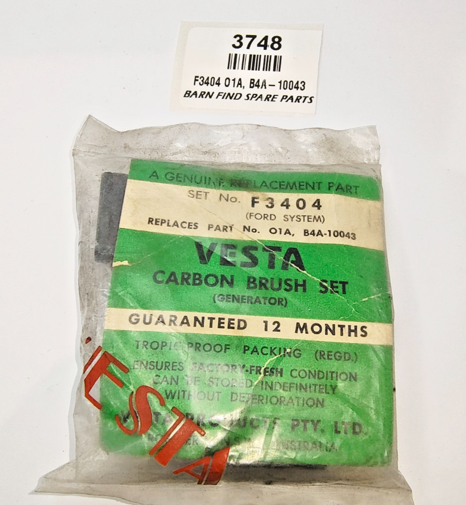 VESTA New Old Stock Generator  Brush Set F3404 O1A, B4A-10043 (Ford System)0