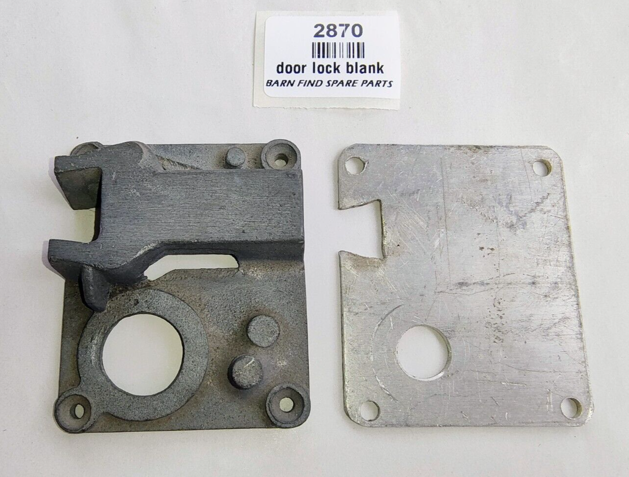 Part of left hand door lock latch assembly + shim A Blank - MG Austin?  New Old1