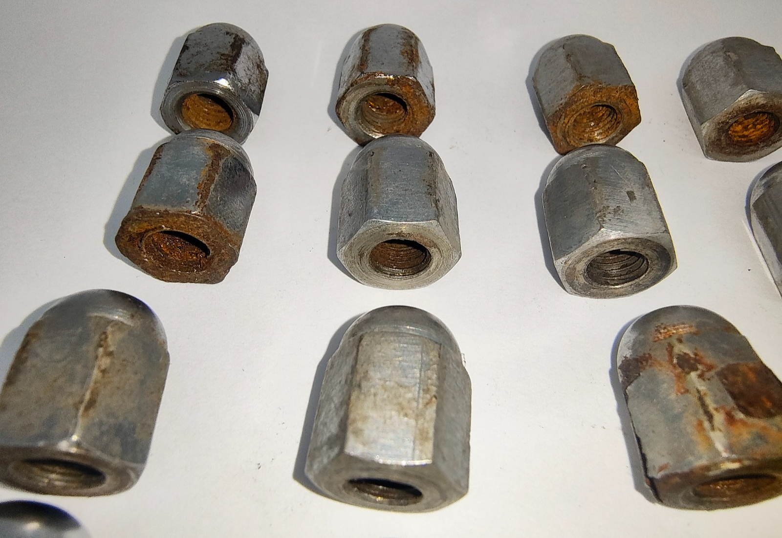 Jaguar Original Chrome Acorn Domed cam cover and breather cover Nuts Used C232714