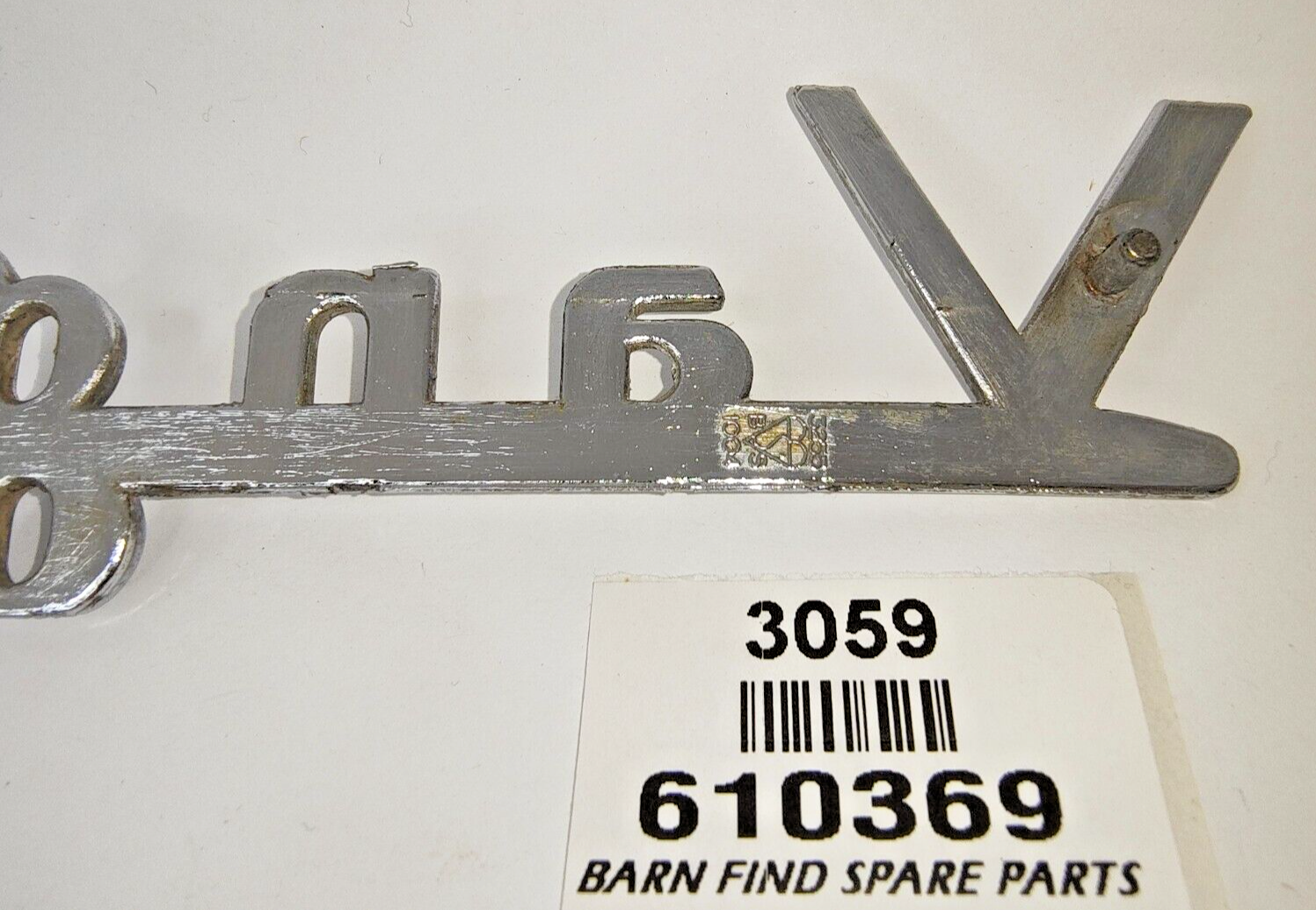 Original 10" 25cm vintage Vanguard 6 chrome emblem badge large J Fray Ltd 6103698
