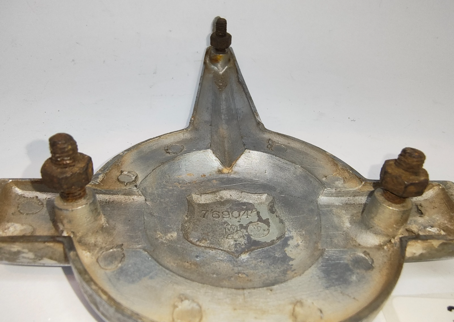 Original Morris 1000 bonnet hood chrome emblem good used 7690418