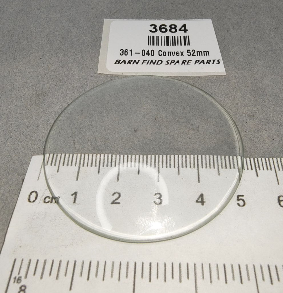 Lens for Classic Gauges 52 mm CONVEX clear glass New Old Stock  361-0402