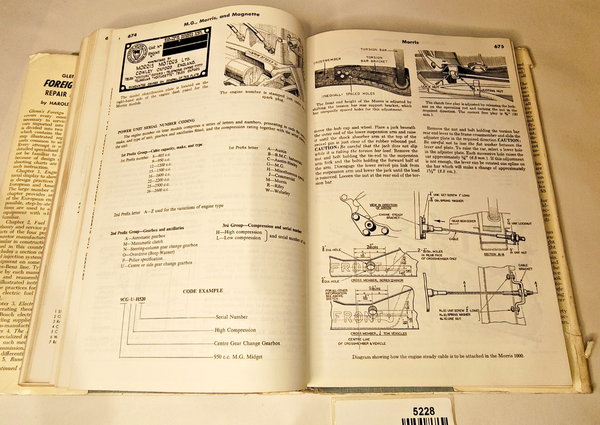 Glenn’s Foreign Car Repair Manual Hardcover Book 1963 2nd edition Chilton15
