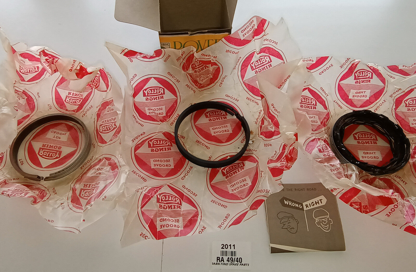Original New Old Stock RA 49 40 piston ring set - Rover / British Leyland1