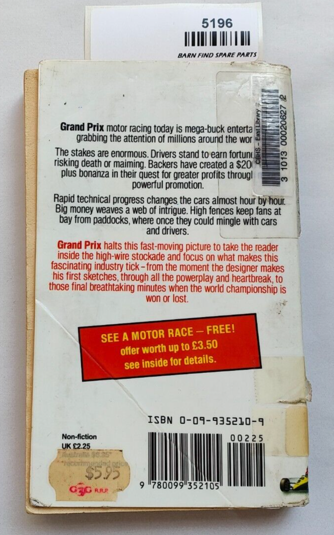 Countdown to a Grand Prix By Tony Howard preowned soft cover1