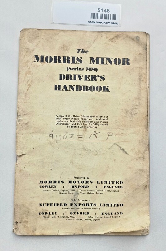 The MORRIS MINOR (Series MM) Driver's Handbook AKD470J0