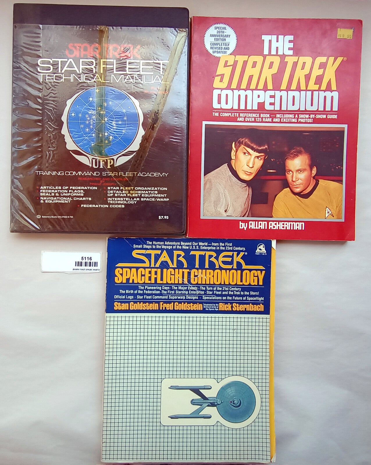 Three Original Startrek collectable manuals first editions0