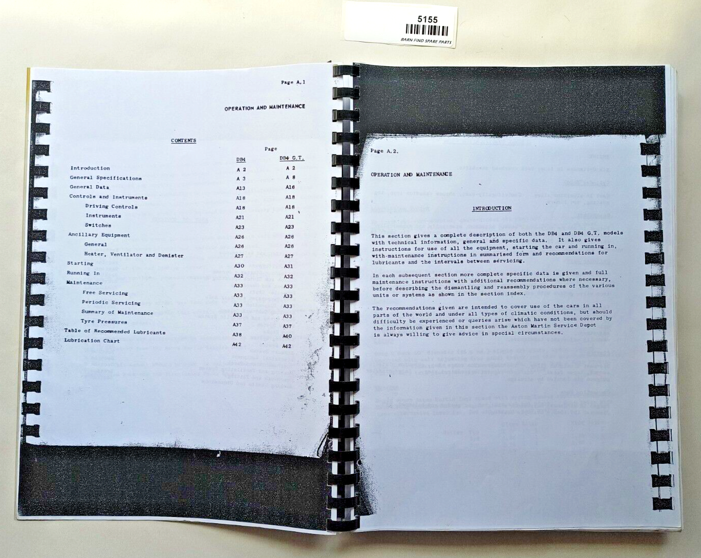 Aston Martin DB4 and DB4GT workshop manual reprint/copy1