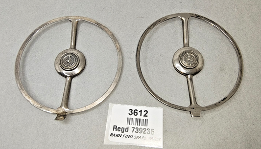 Two original Lucas King of the Road twin-arm antiglare bulb shields Regd 7392350
