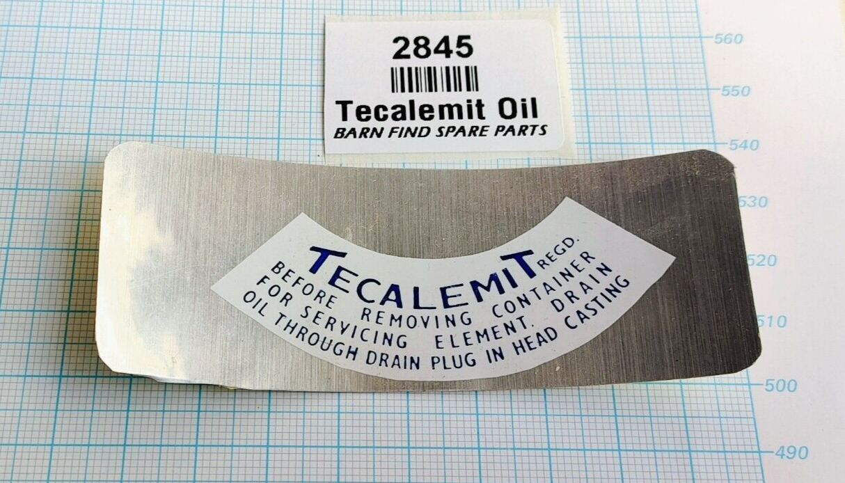 TECALEMIT Oil Filter DECAL - MGB Roadster & MGBGT 18GD-18GG Eng 1962-800